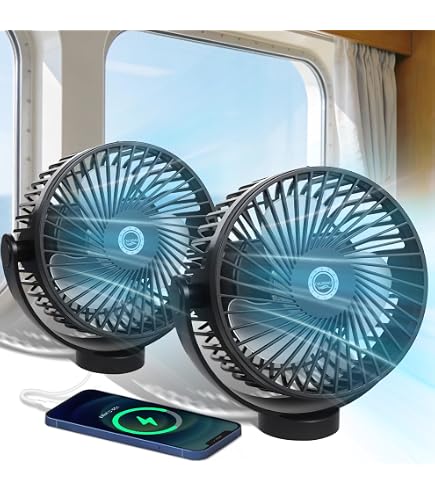 BYCRUISE『FAN STORAGE』 Amazon.com: Magnetic Cruise Fan with 8000mAh Rechargeable Battery
